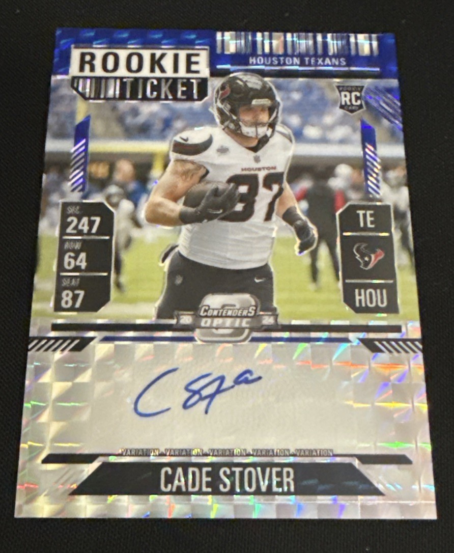 2024 Zenith Cade Stover Contenders Optic Rookie Ticket SP Blue VAR Auto #/24