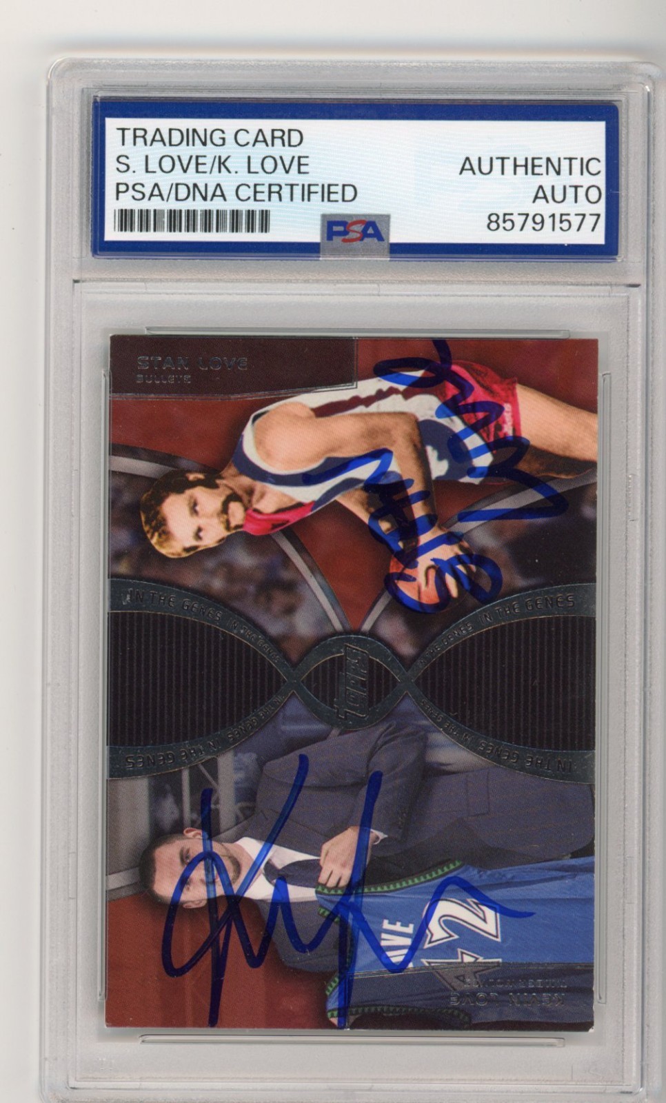 Signed Basketball Card Auto Stan & Kevin Love 2008-09 Topps #IG3 PSA/DNA
