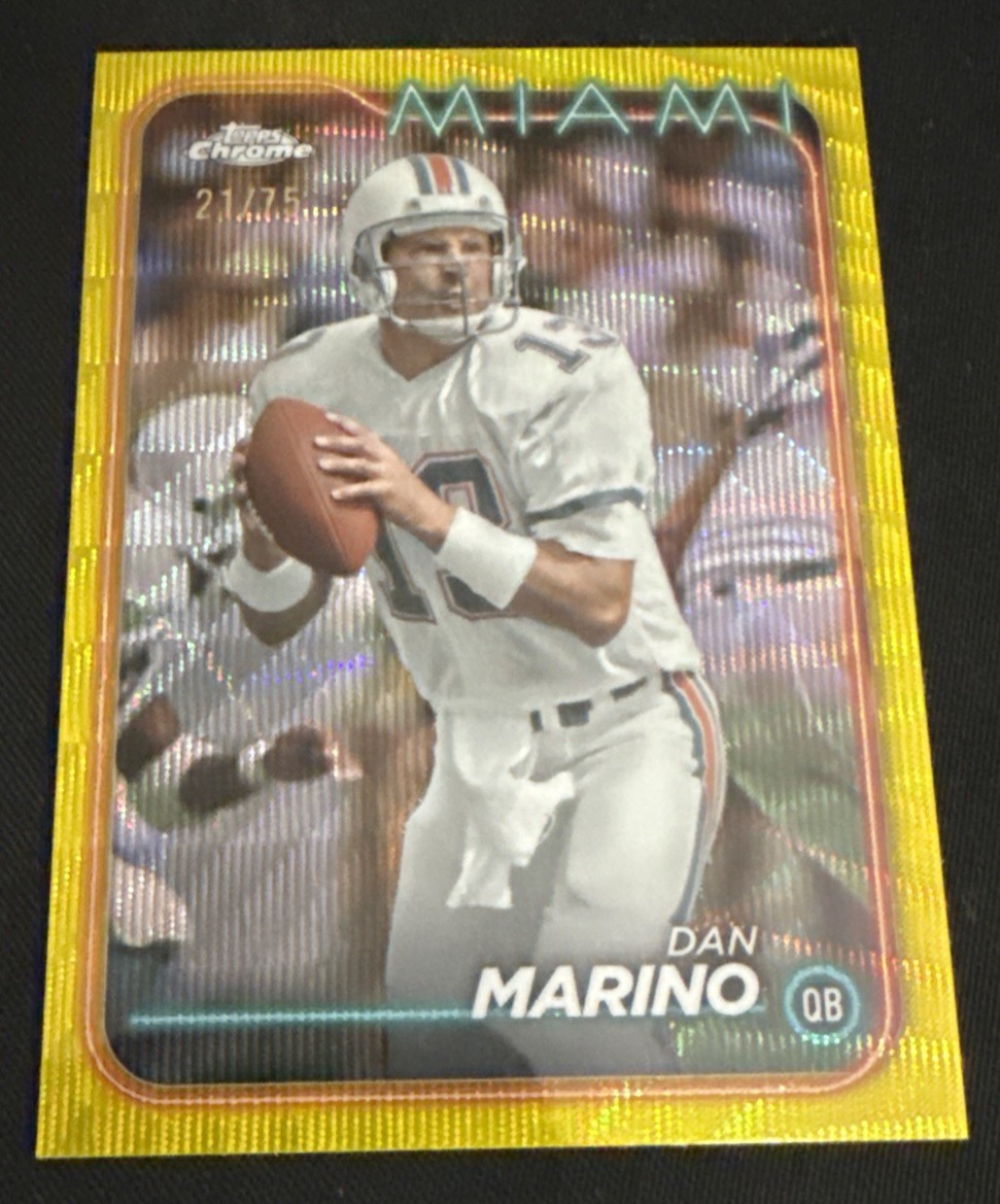 2024 Topps Chrome - Dan Marino #106 Yellow Wave Refractor 21/75
