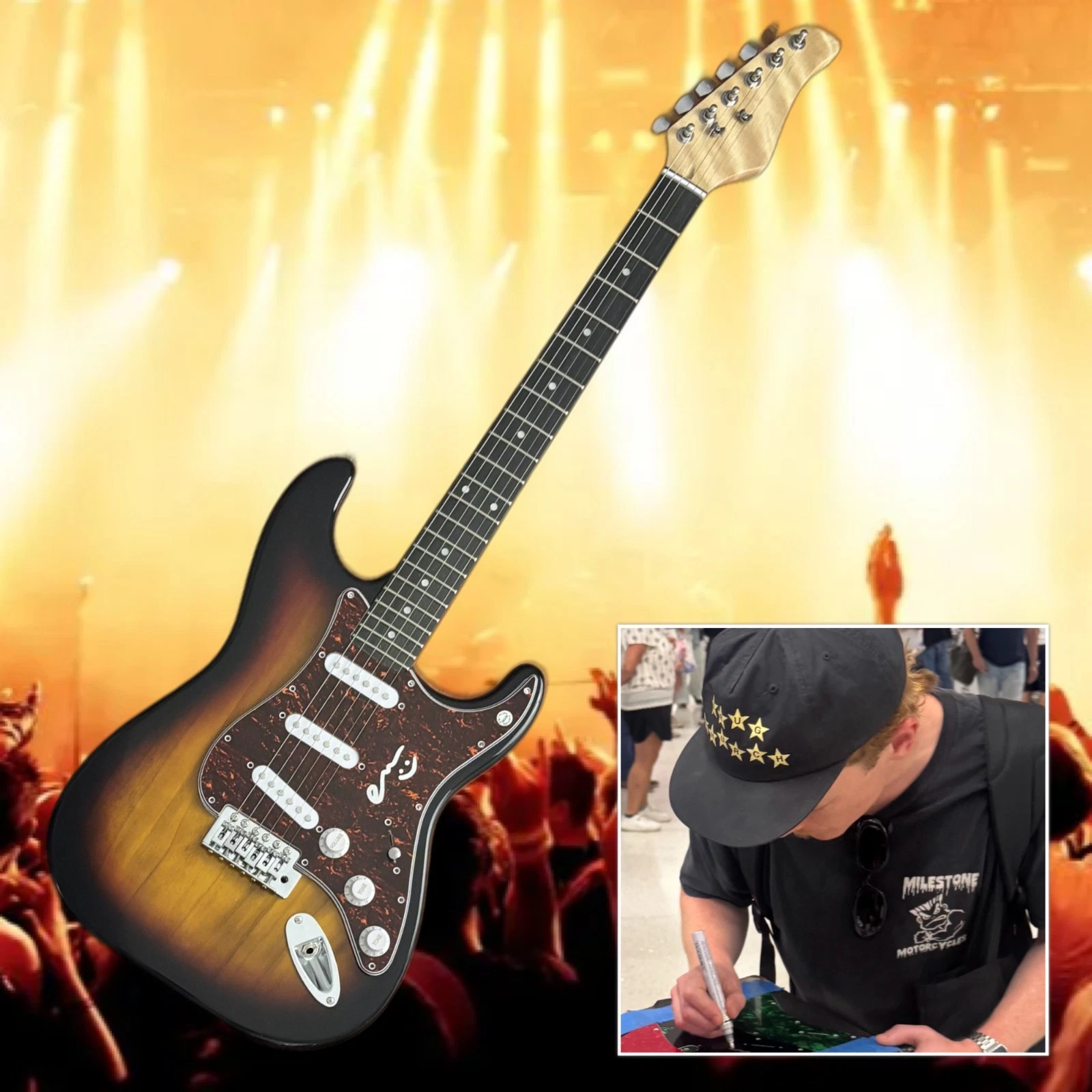 GFA The Chats Band  * FLAMIN EAMON SANDWITH *  Signed Electric Guitar PROOF COA