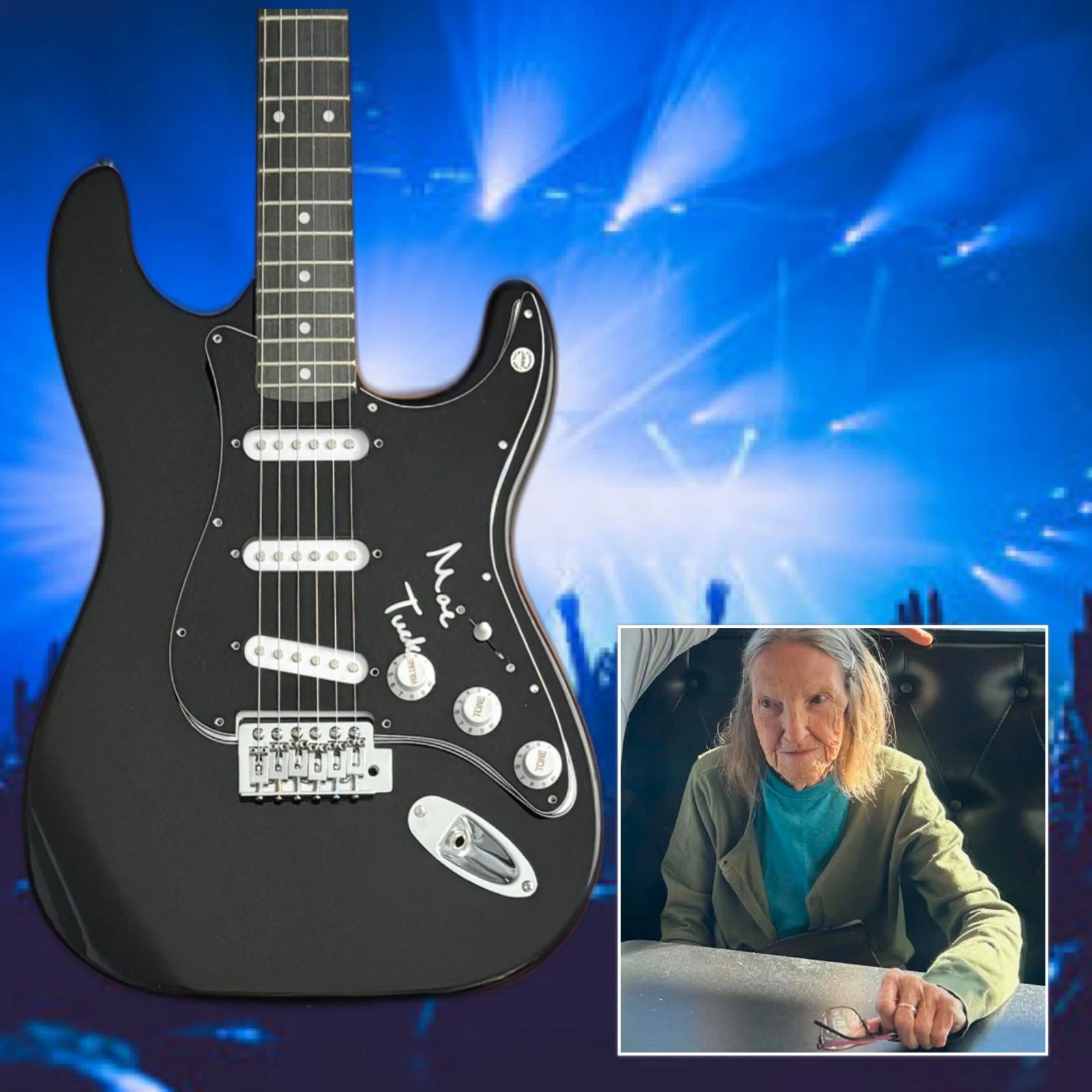 GFA The Velvet Underground Drummer  * MOE TUCKER *  Signed Electric Guitar COA