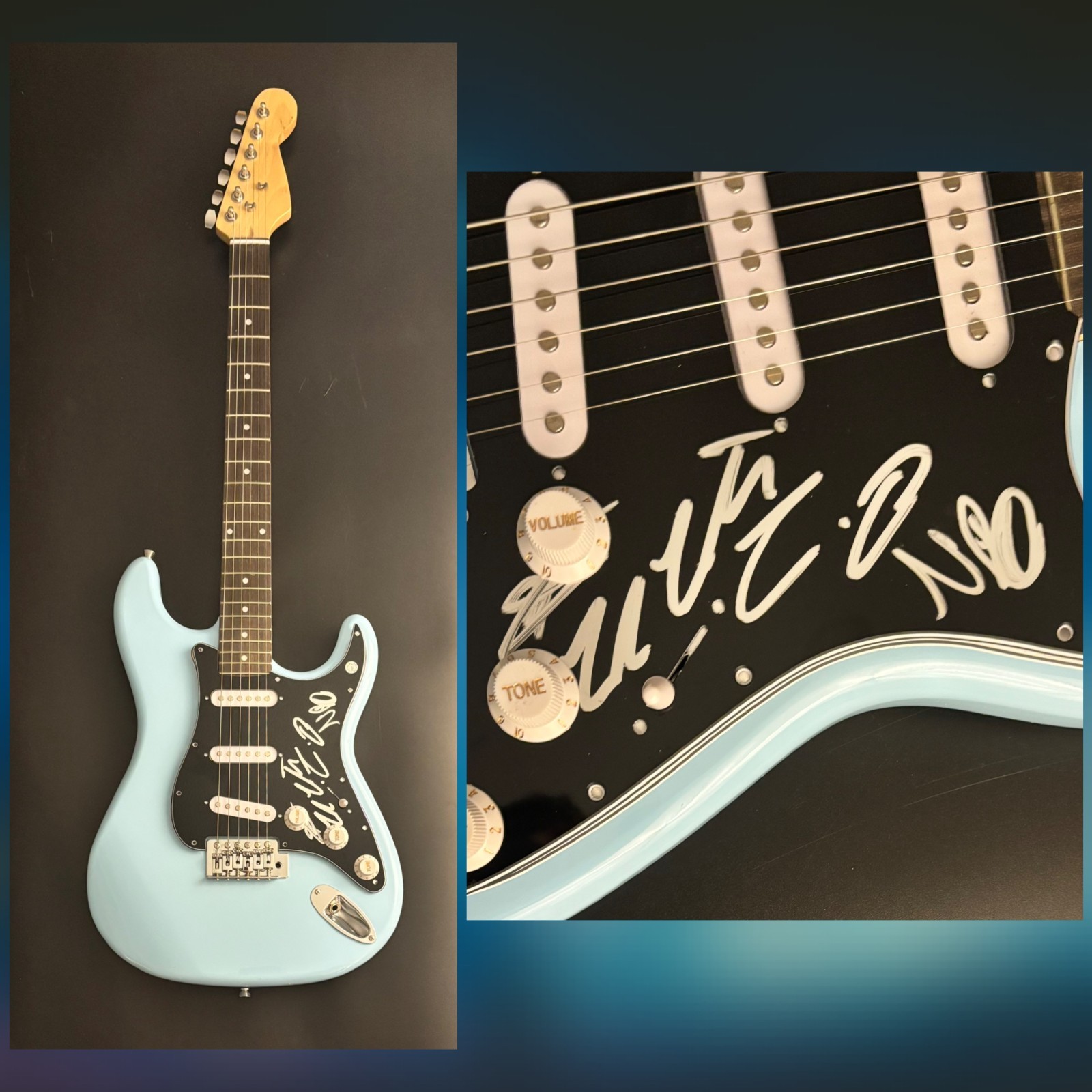 GFA Campbell Burns x4 Band  * VACATIONS *  Signed Electric Guitar COA
