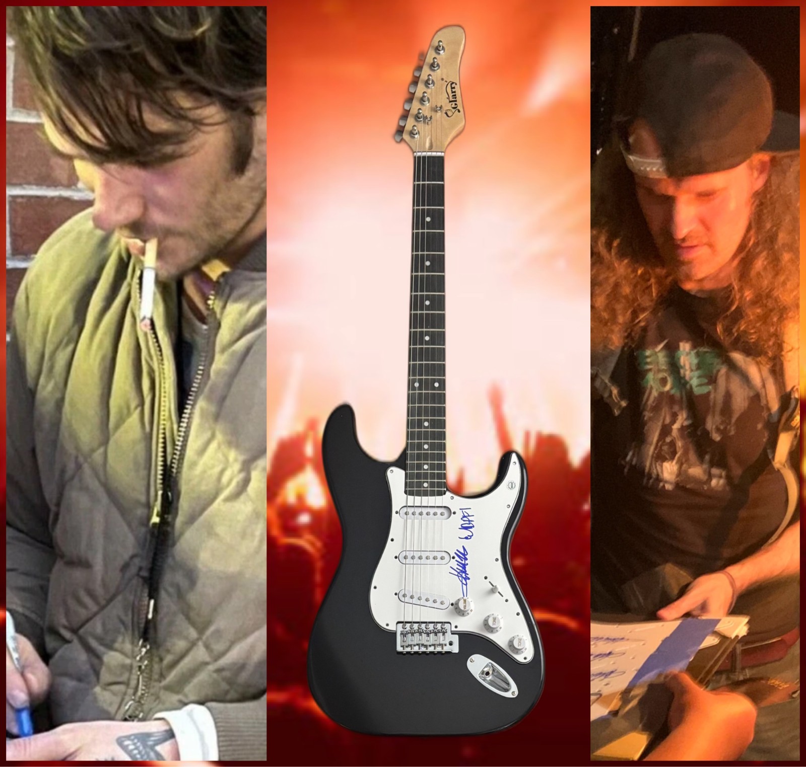 GFA Kevin McKeown & Eric Owen * BLACK PISTOL FIRE * Signed Electric Guitar COA