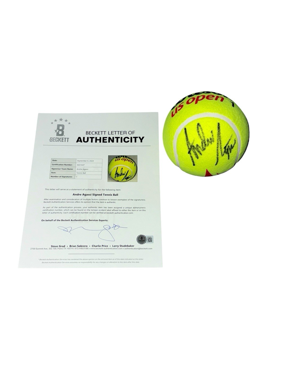 Andre Agassi Signed Autograph US Open Official Tennis Ball Mini Jumbo Beckett