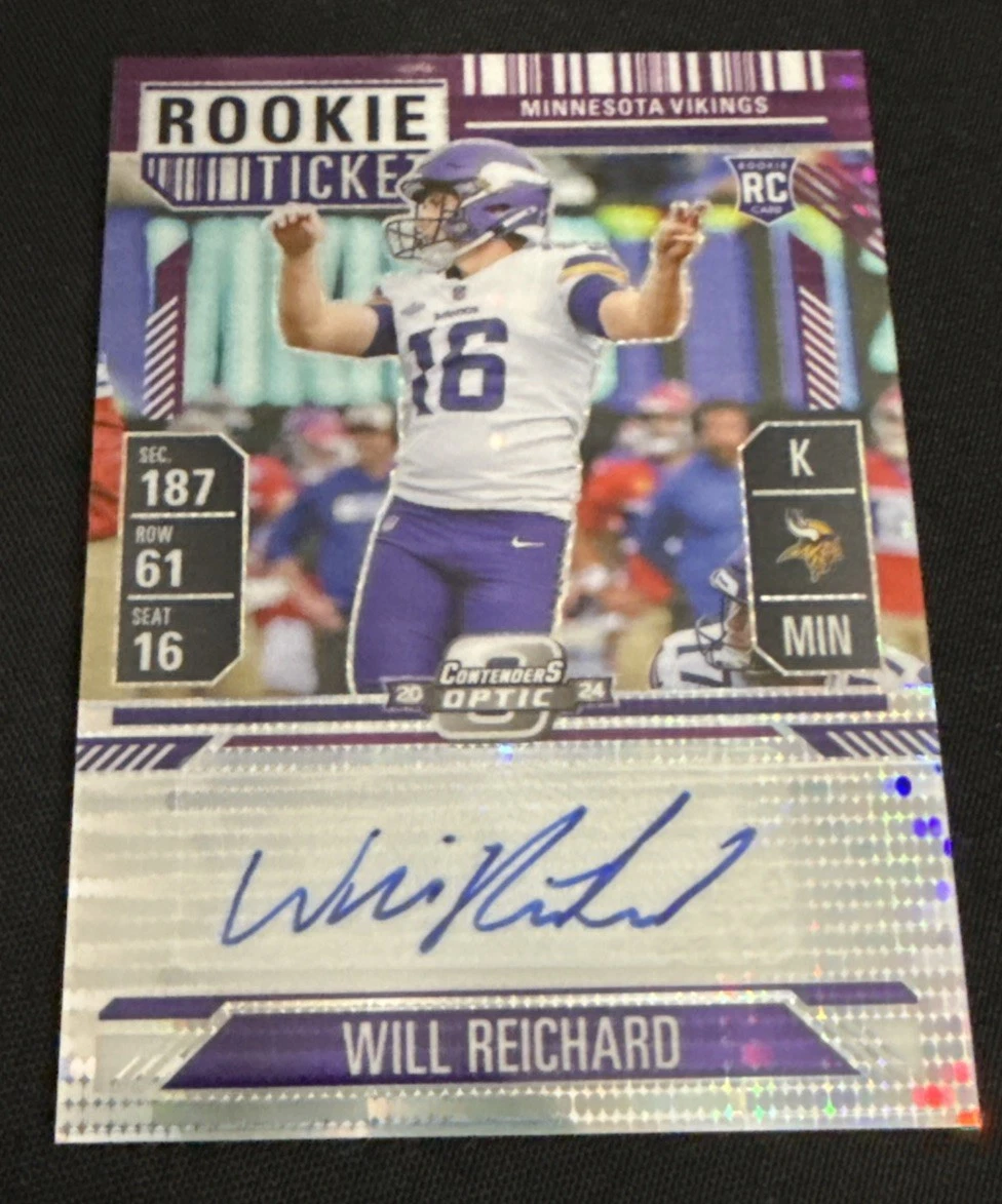 2024 Contenders Optic Rookie Ticket Auto Will Reichard  Pulsar 16/21 JERSEY #