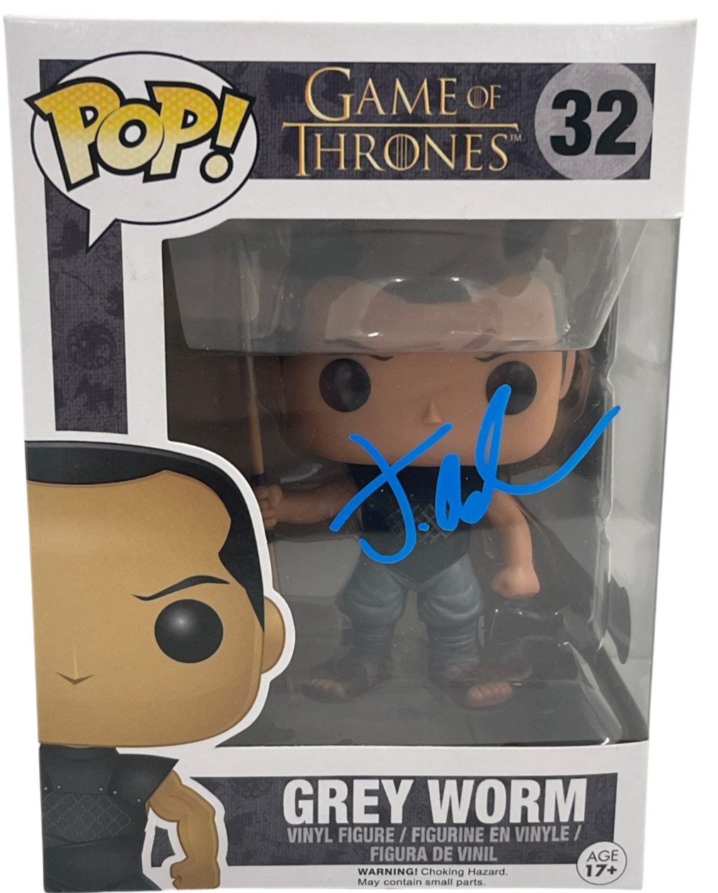Jacob Anderson Signed Grey Worm Funko Game of Thrones Autograph Beckett