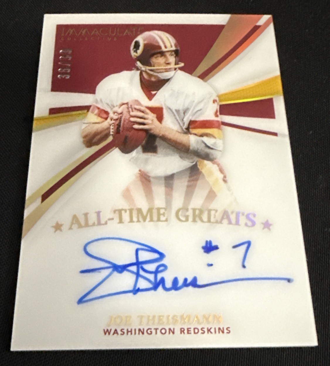 2021 Panini Immaculate All-Time Greats Signatures /99 Joe Theismann Auto