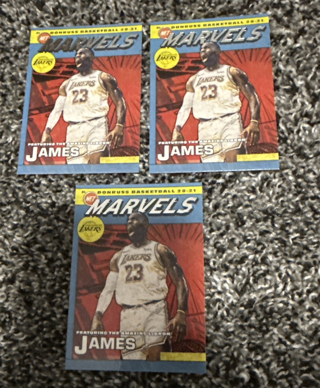 (3) 2020-21 Panini Donruss - Net Marvels LeBron James #15