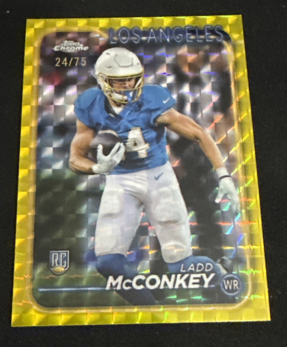 2024 TOPPS CHROME YELLOW GEOMETRIC REFRACTOR #212 LADD McCONKEY RC #’D 24/75