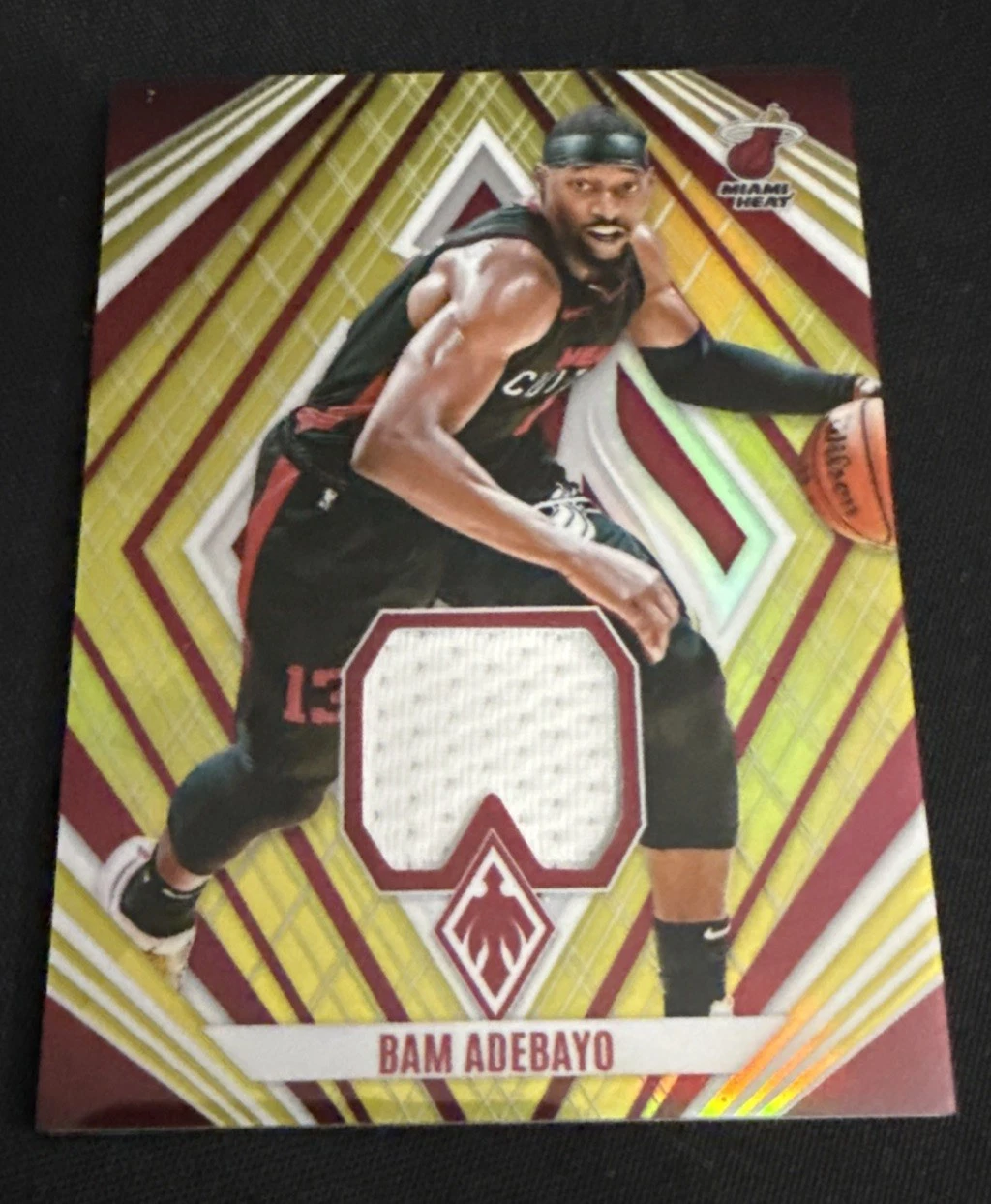 2023-24 Panini Phoenix Bam Adebayo Veteran Materials #VM-BAM Yellow /49 Heat