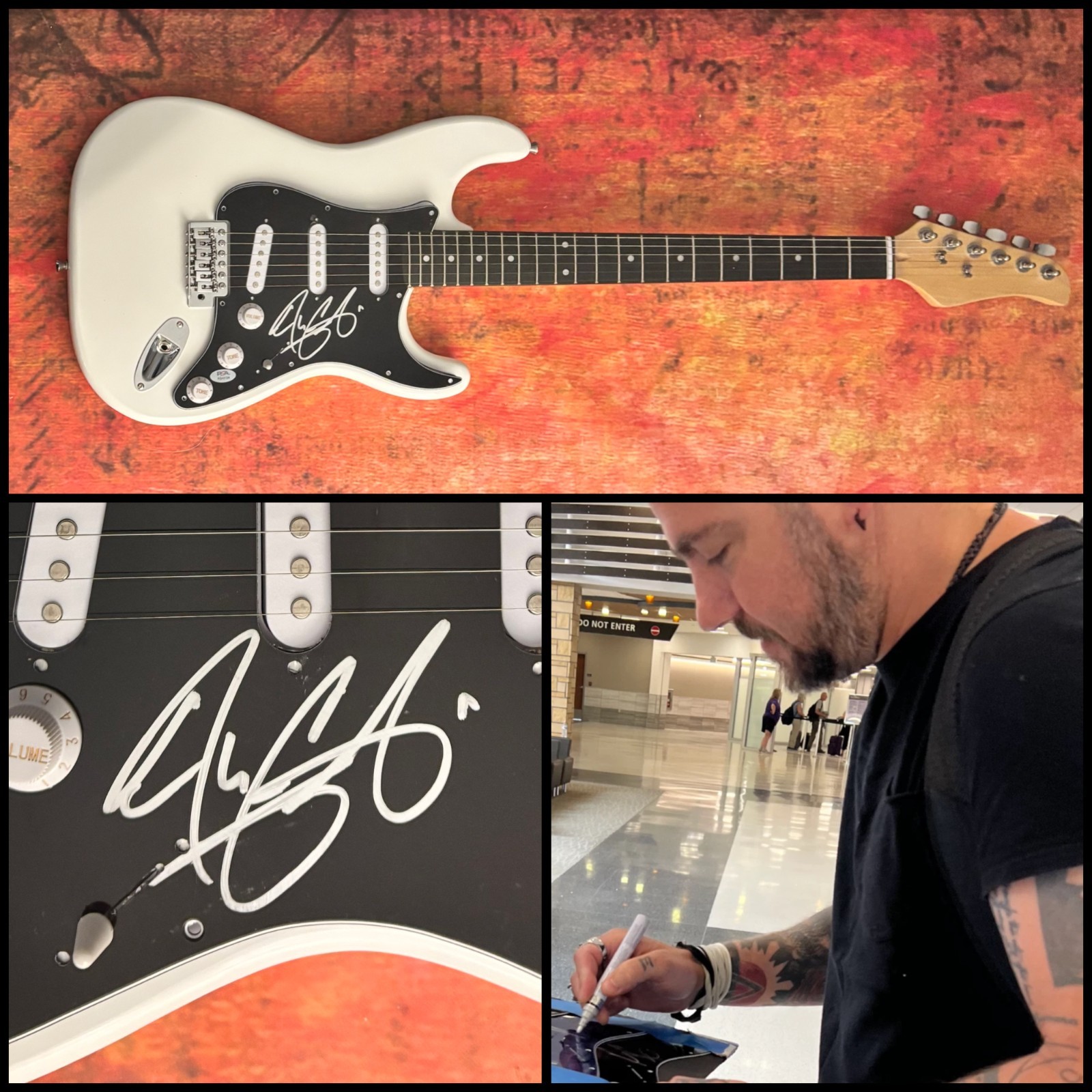 PSA Three Days Grace Singer  * ADAM GONTIER *  Signed Electric Guitar  PROOF COA