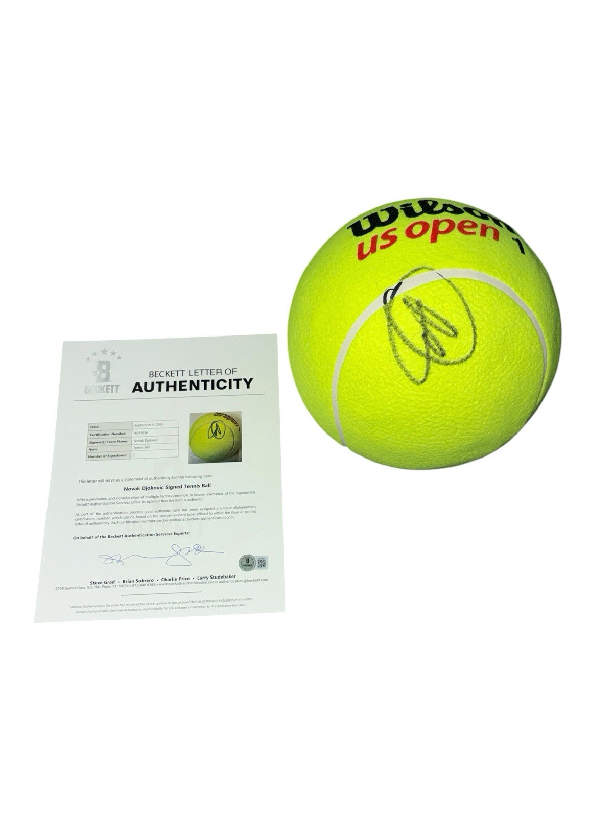 Novak Djokovic Signed Autograph US Open Official Tennis Ball Jumbo Large Beckett