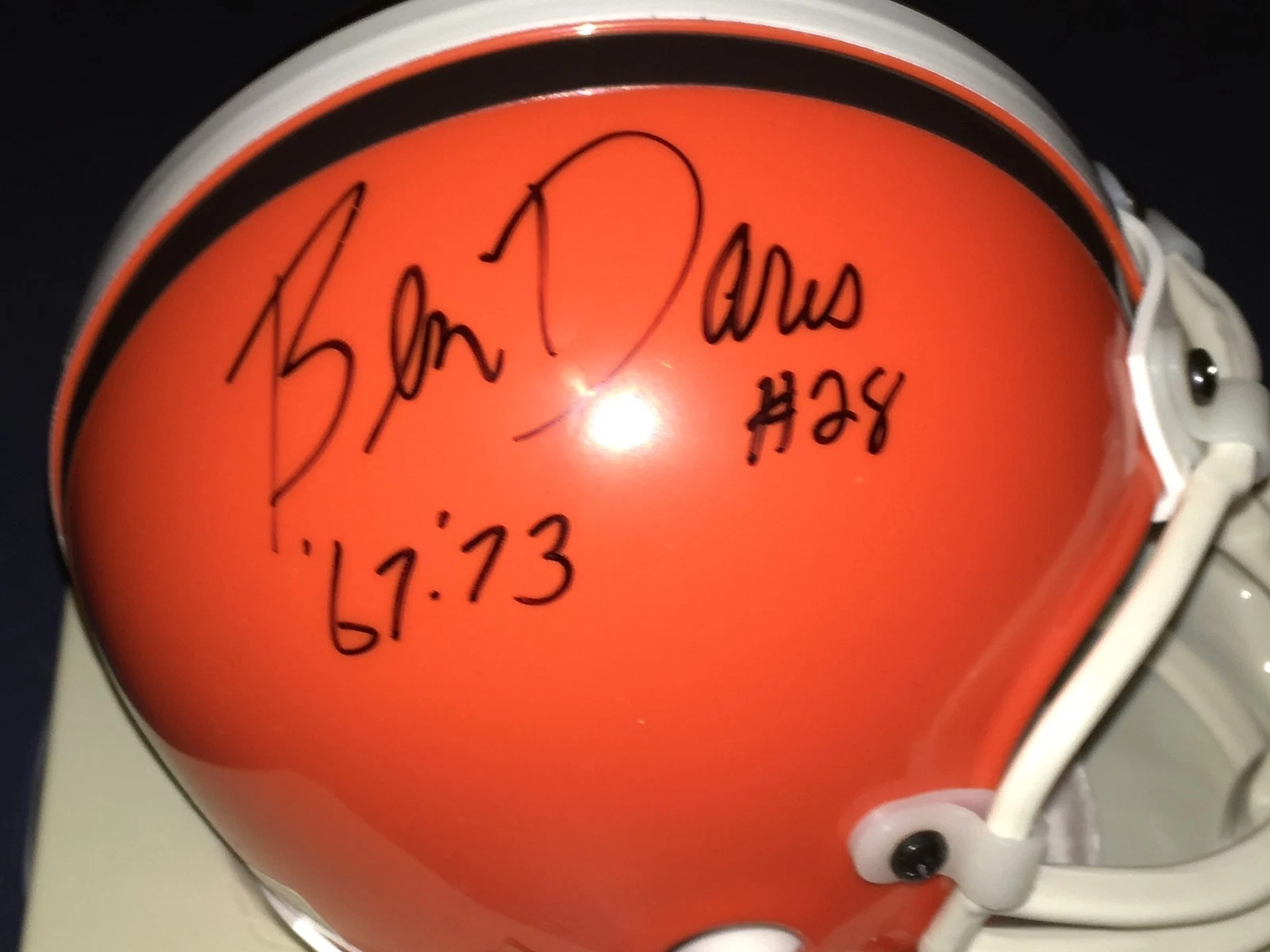 BEN DAVIS  CLEVELAND BROWNS '67-'73  SIGNED RIDDELL MINI HELMET