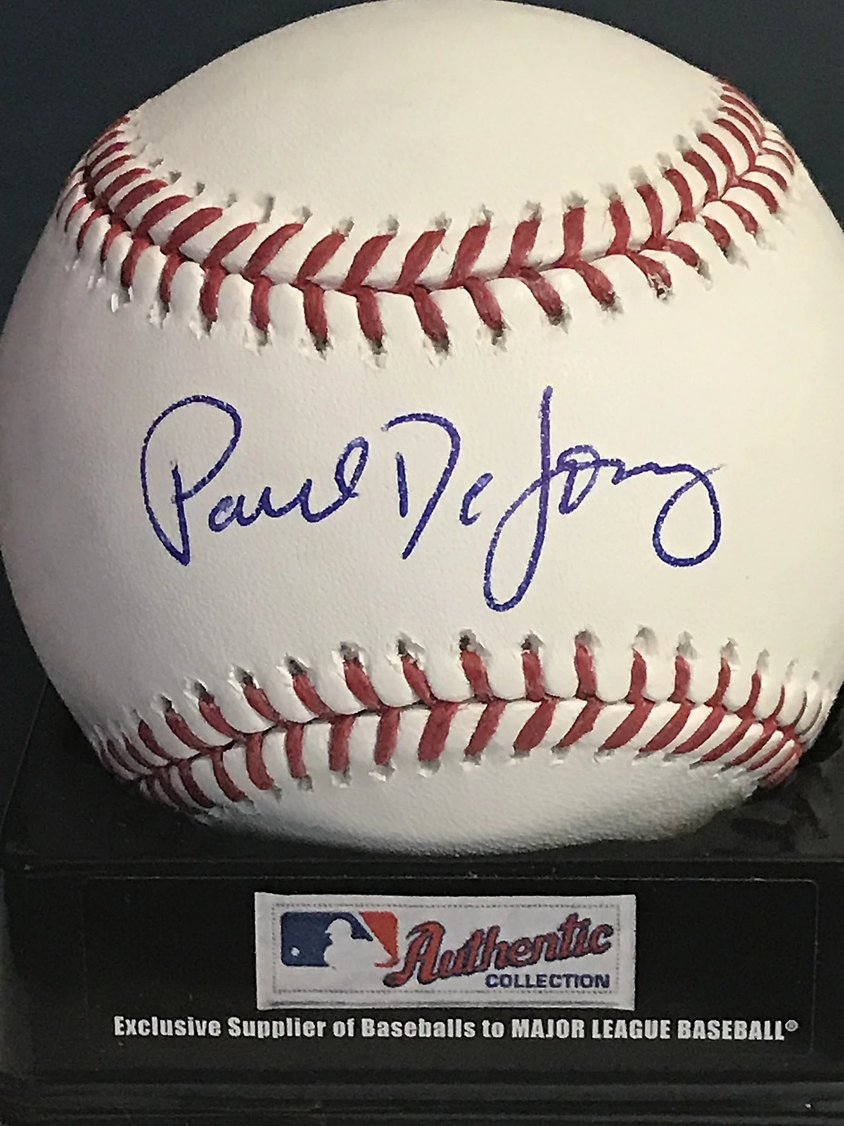PAUL DEJONG  ST. LOUIS CARDINALS   BECKETT AUTHENTICATED SIGNED OML BASEBALL
