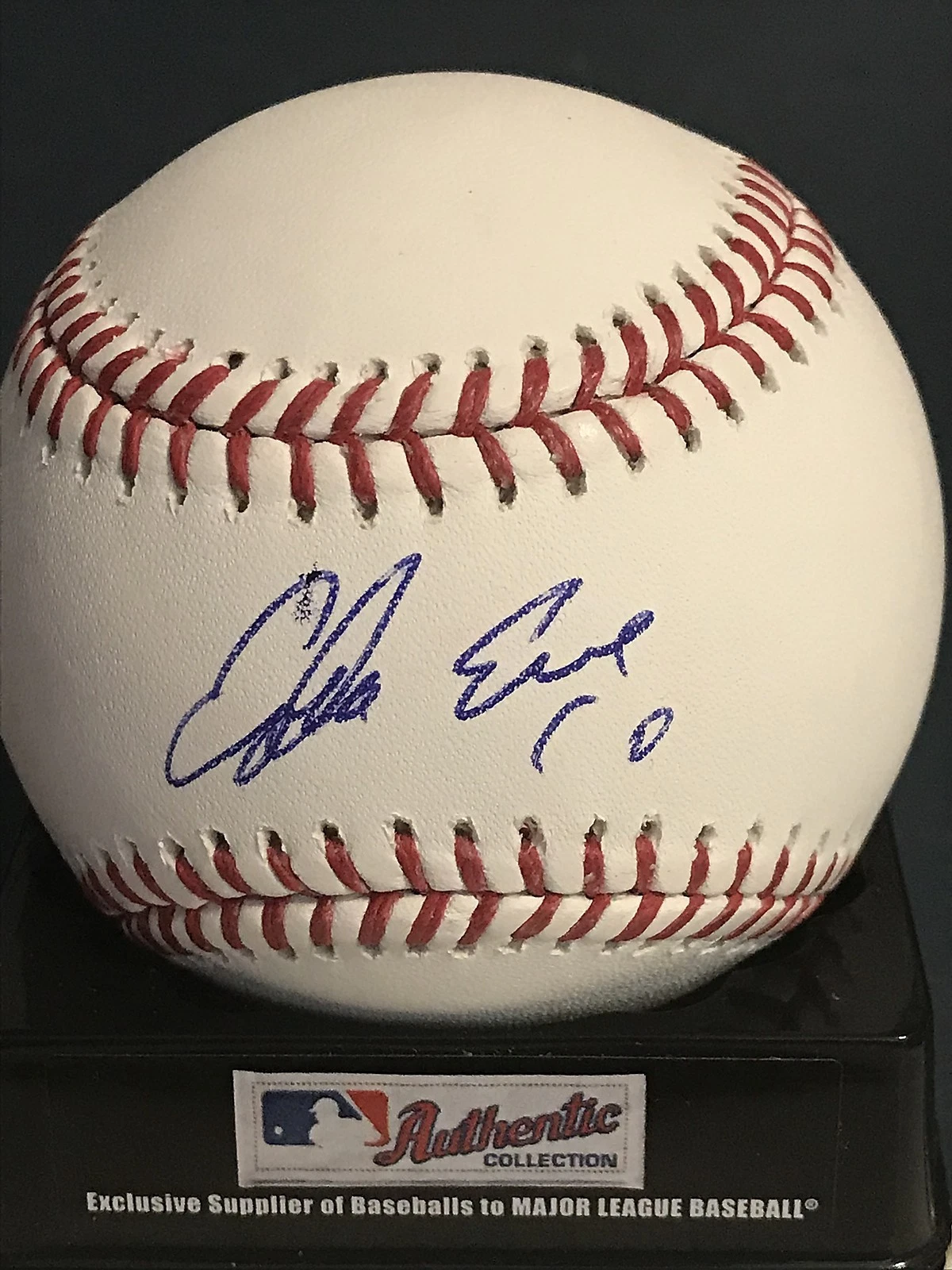 EDWIN ENCARNARCION CLEVELAND INDIANS  BECKETT AUTHENTICATED SIGNED OML BASEBALL
