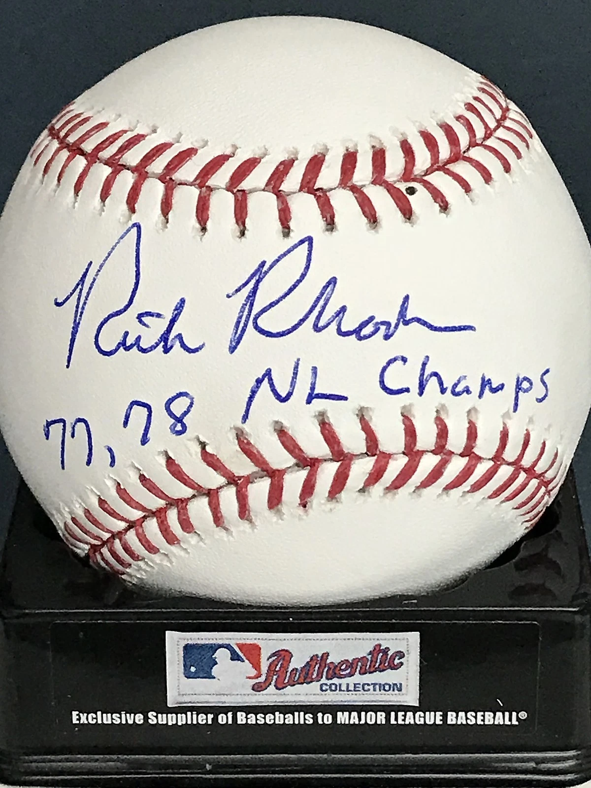 RICK RHODEN  LOS ANGELES DODGERS 1977,78 NL CHAMPS  SIGNED OML BASEBALL