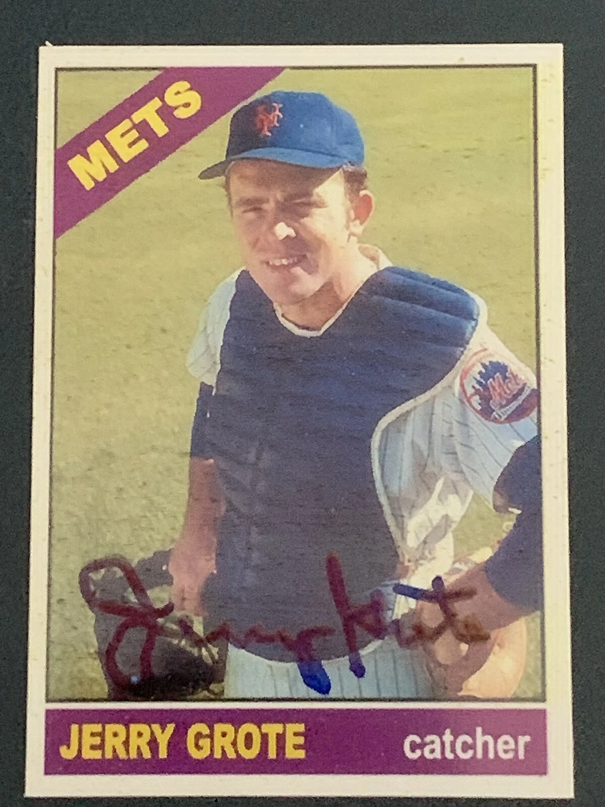 JERRY GROTE  NEW YORK METS   SIGNED 1966 STYLE CUSTOM CARD