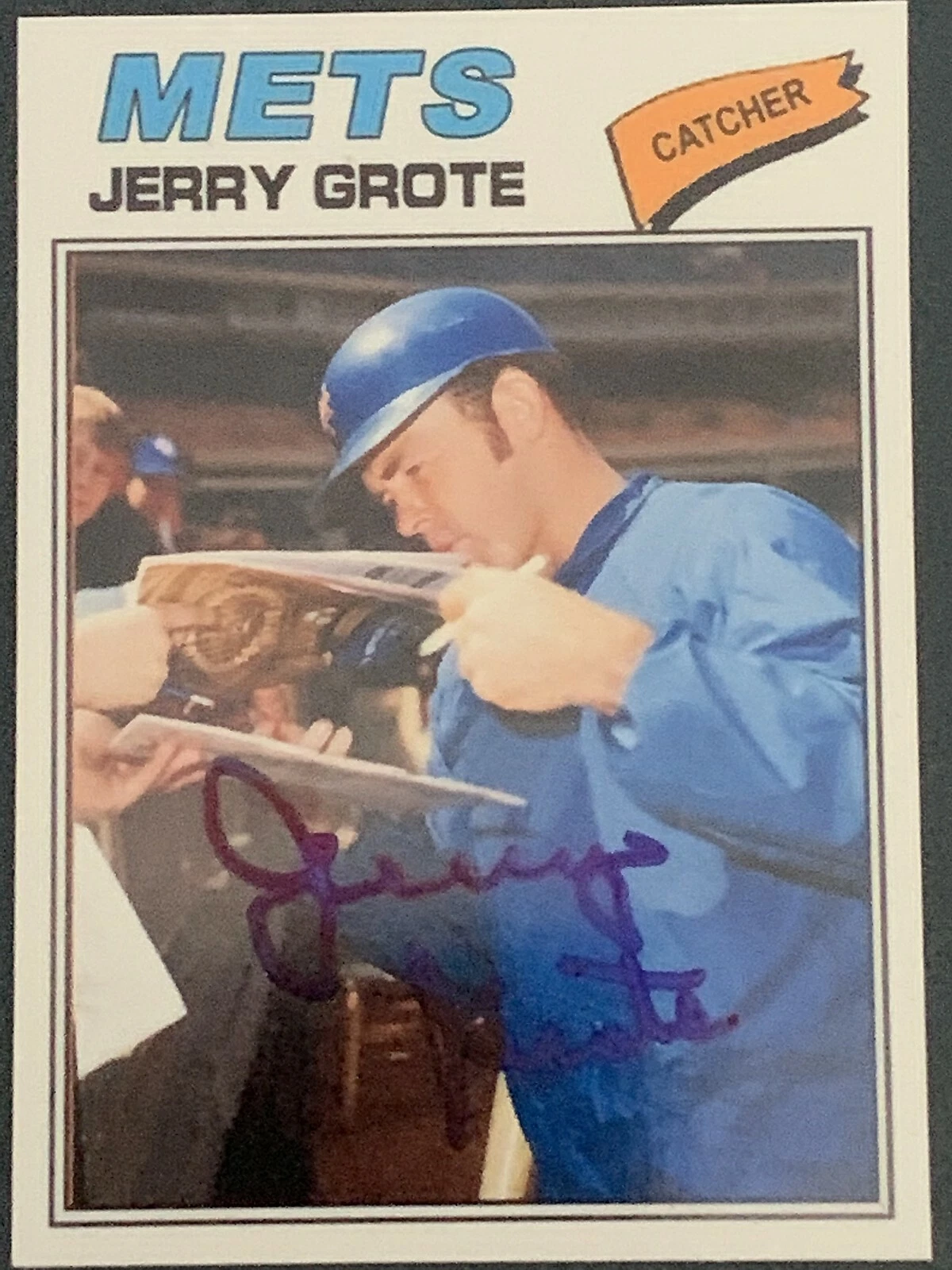 JERRY GROTE  NEW YORK METS   SIGNED 1977 STYLE CUSTOM CARD
