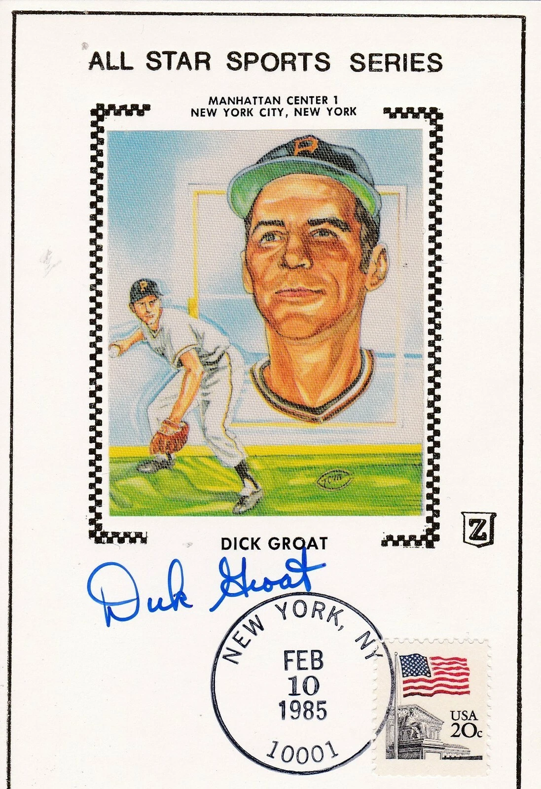 DICK GROAT  PITTSBURGH PIRATES  SIGNED POST DATED ENVELOPE