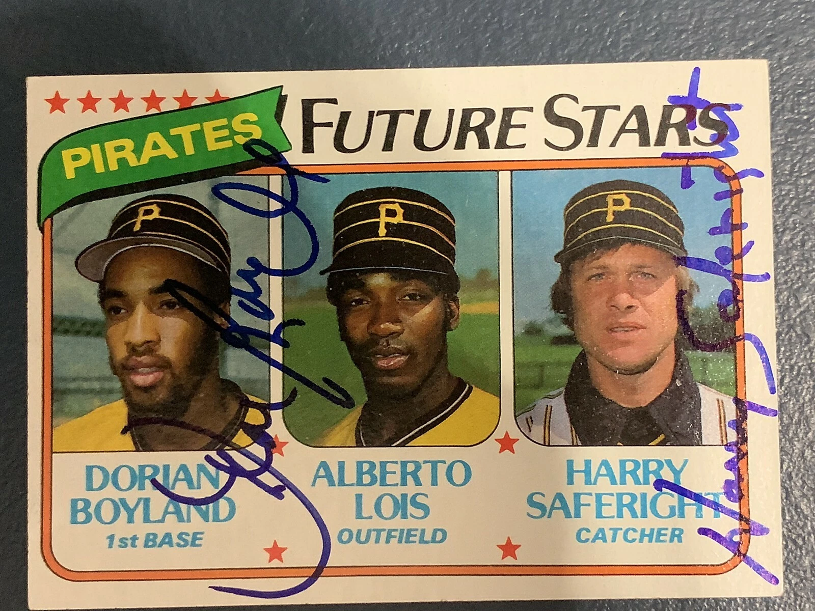 DORIAN BOYLAND/ HARRY SAFERIGHT  PITTSBURGH PIRATES 1980 TOPPS #683  SIGNED CARD