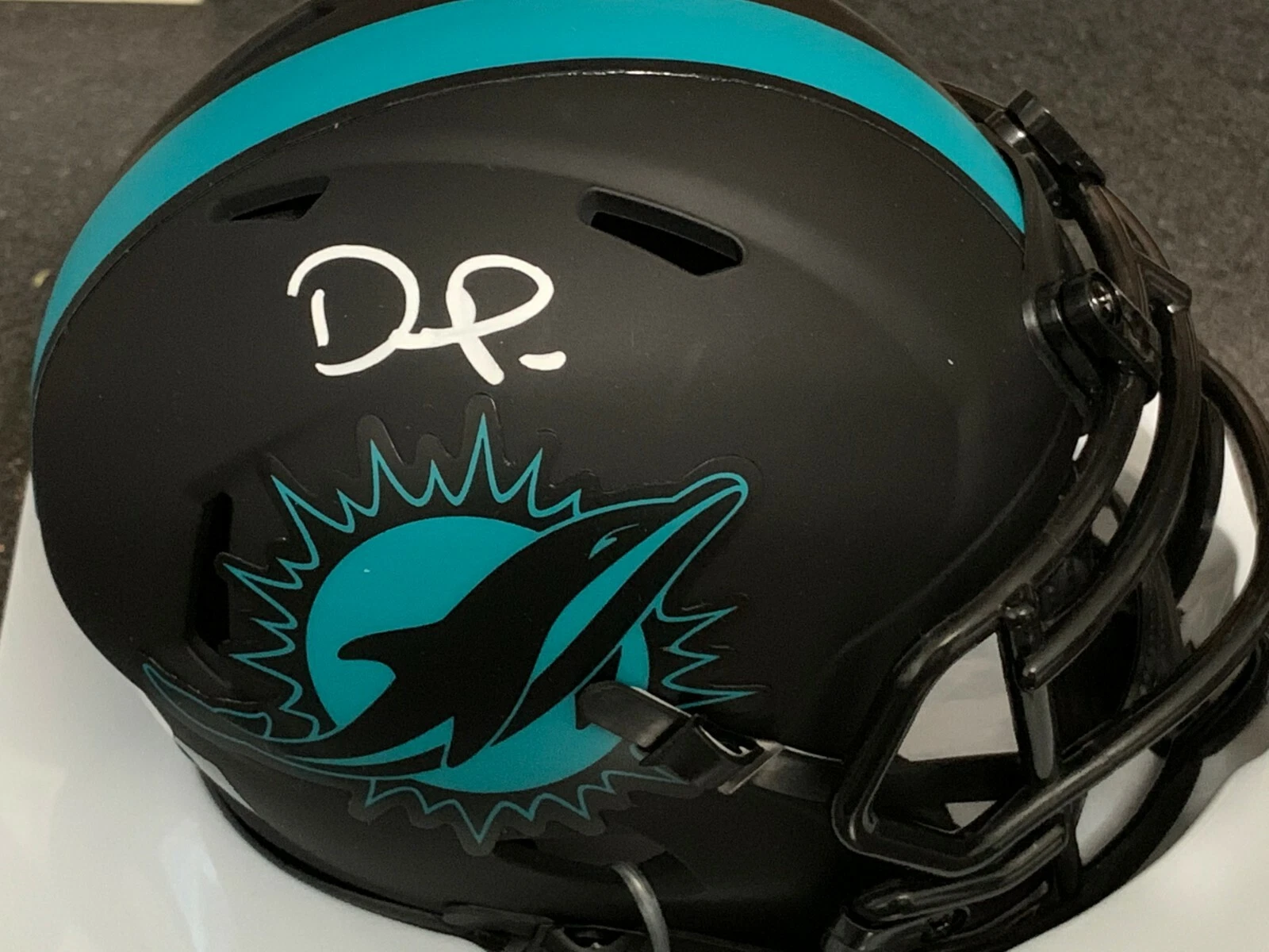 DEVANTE PARKER  MIAMI DOLPHINS  JSA AUTHENTICATED ECLIPSE SIGNED MINI HELMET
