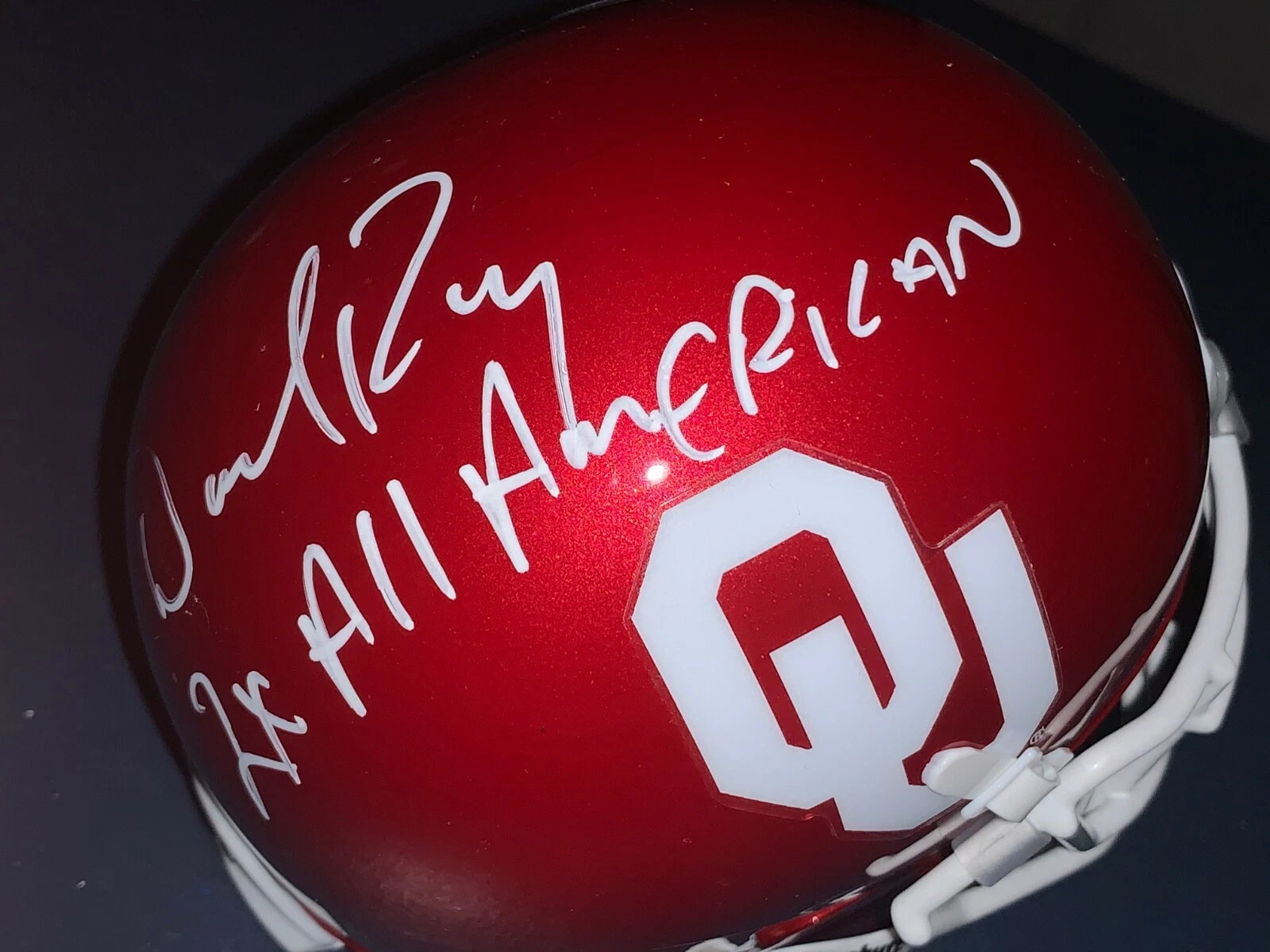 DARROL RAY OKLAHOMA SOONERS  2 X ALL AMERICAN  SIGNED RIDDELL MINI HELMET