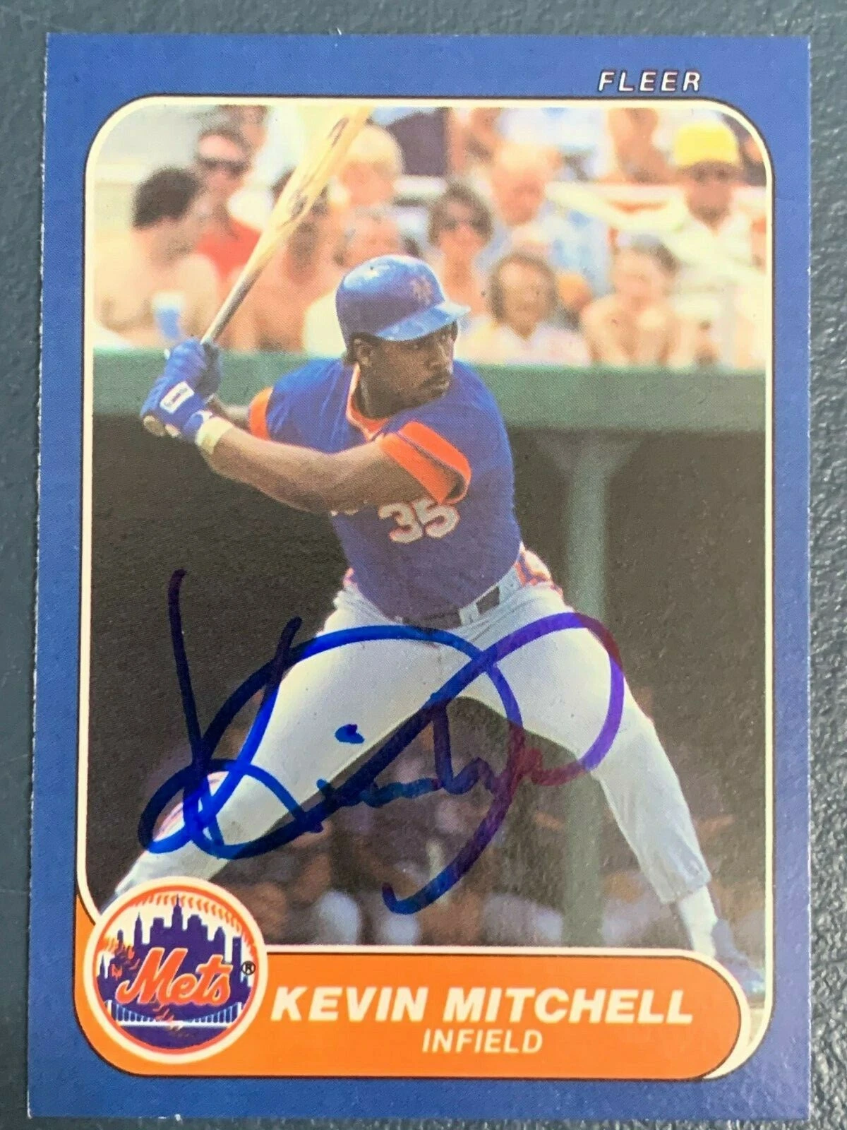 KEVIN MITCHELL  NEW YORK METS  ROOKIE SIGNED 1986 FLEER UPDATE CARD