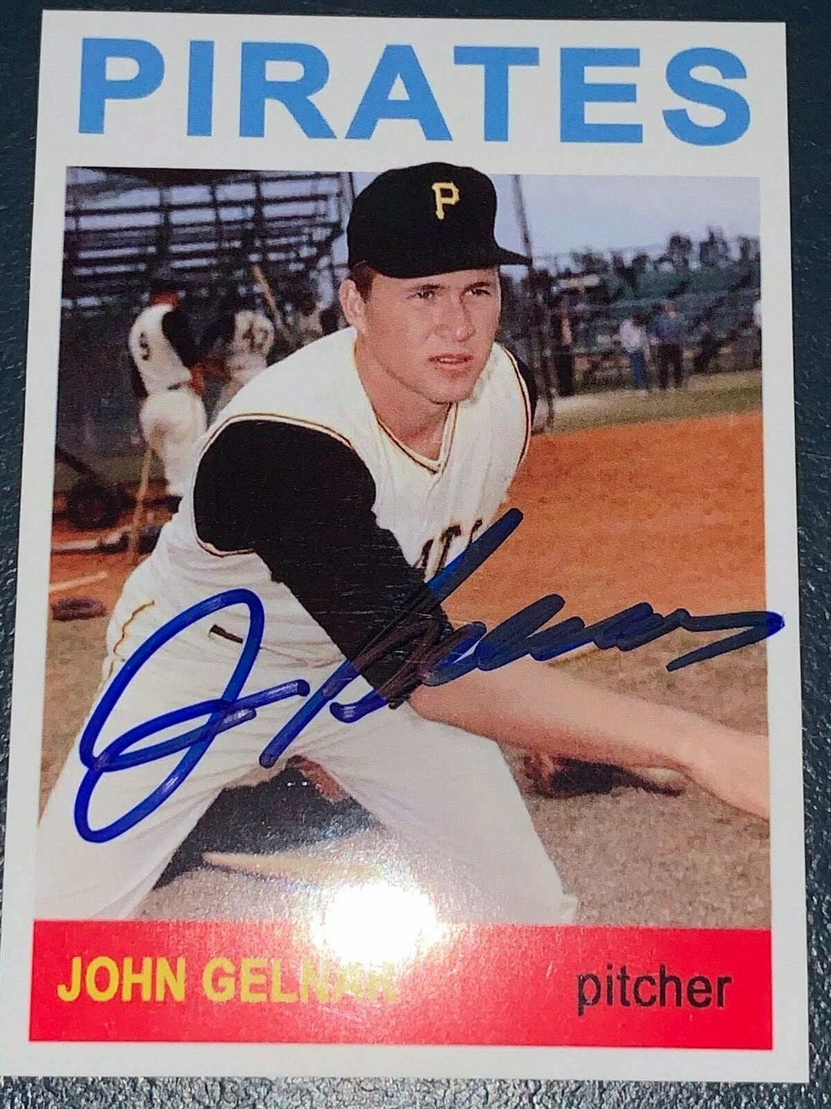 JOHN GELNAR  PITTSBURGH PIRATES  SIGNED 1964 STYLE CUSTOM CARD