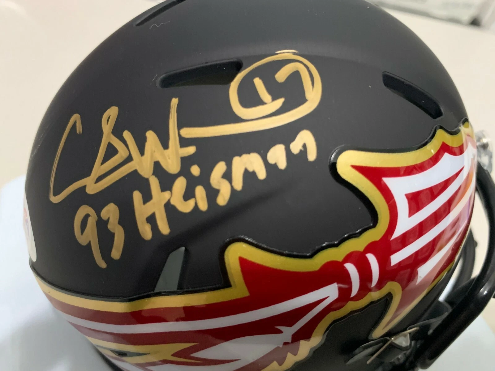 CHARLIE WARD  FLORIDA STATE SEMINOLES 93 HEISMAN  PSA AUTHENTICATED  AMP MINI