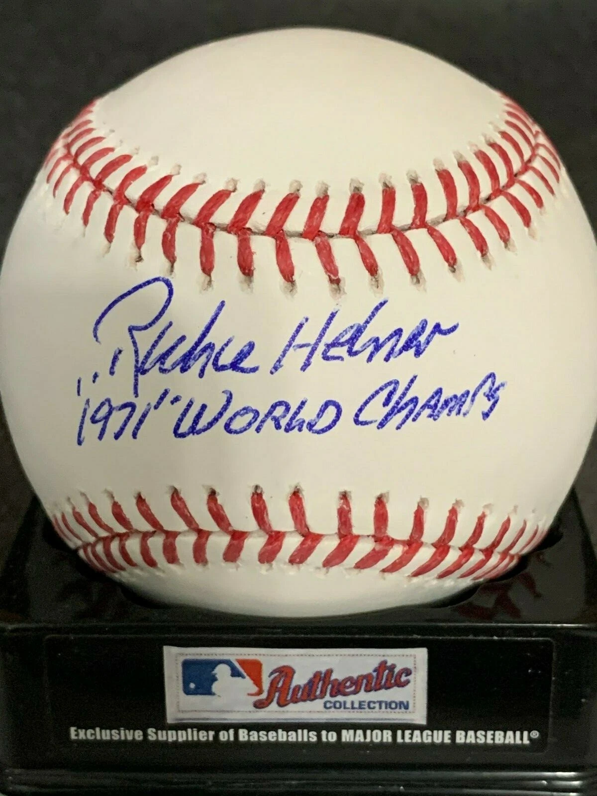 RICHIE HEBNER  PITTSBURGH PIRATES 1971 WS CHAMPS  SIGNED OML BASEBALL
