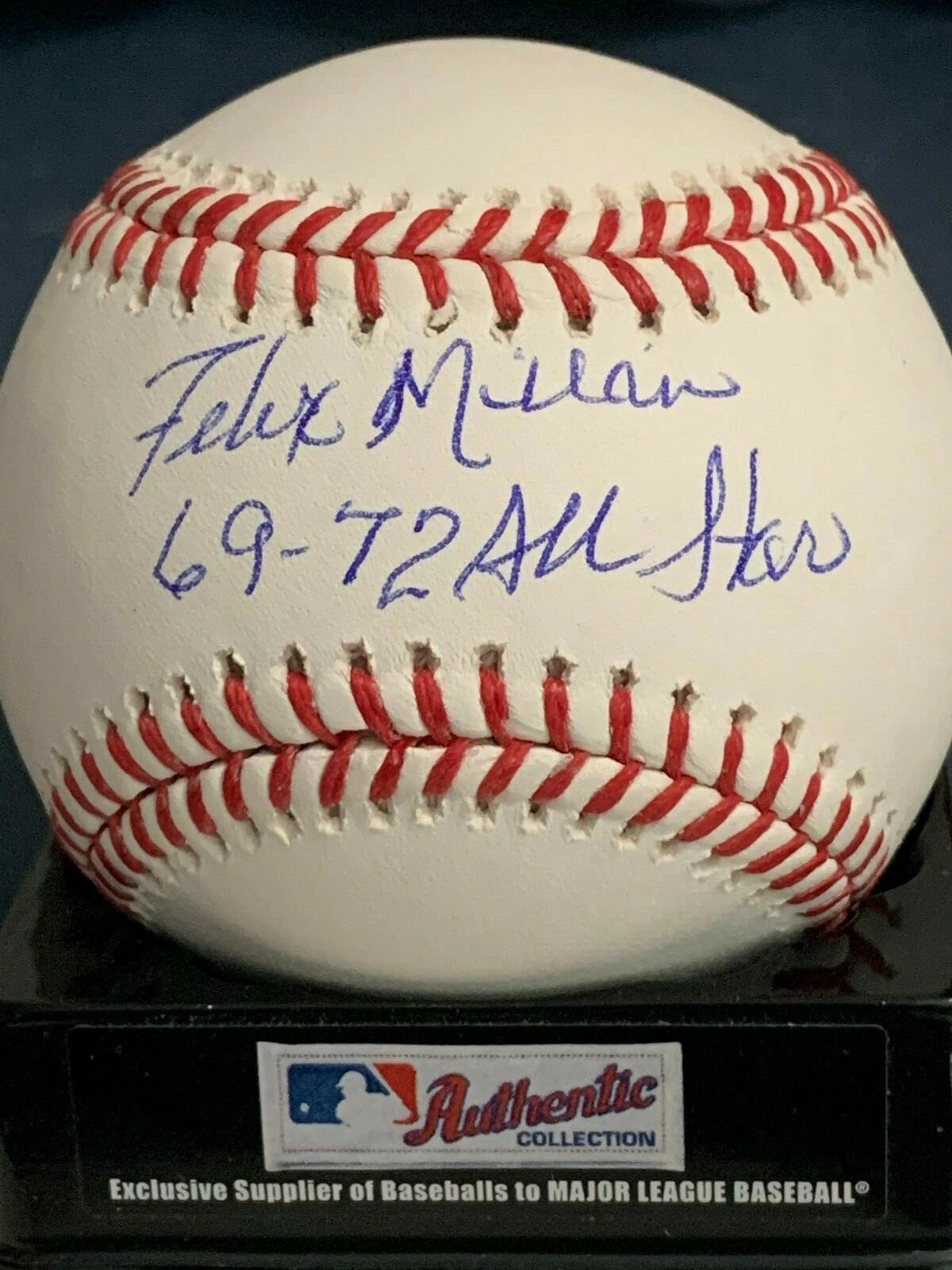FELIX MILLAN  NEW YORK METS  69,72 ALL STAR   SIGNED OML BASEBALL
