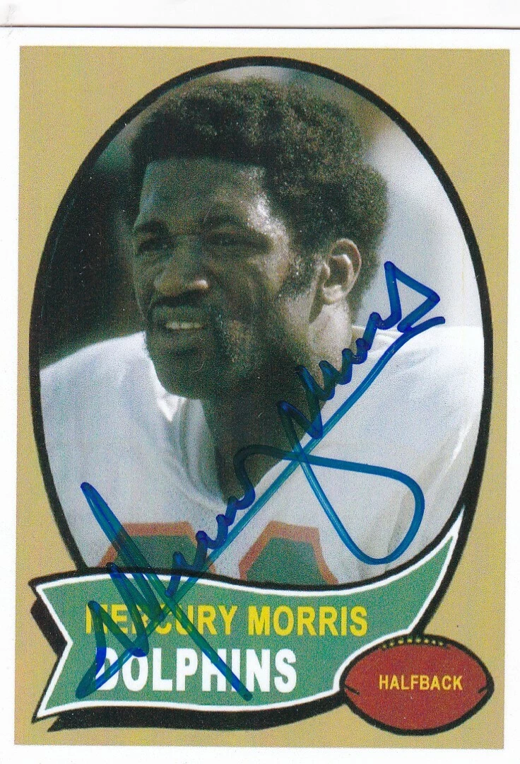 MERCURY MORRIS  MIAMI DOLPHINS  SIGNED 1970 STYLE CUSTOM CARD