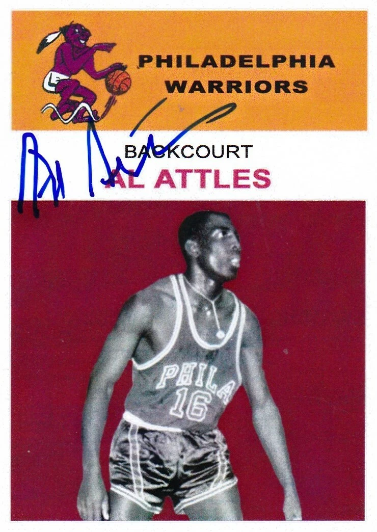 AL ATTLES  PHILADELPHIA WARRIORS  SIGNED 1961 STYLE CUSTOM CARD