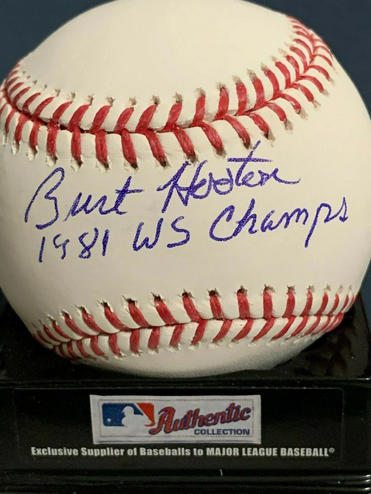 BURT HOOTON  LOS ANGELES DODGERS  1981 WS CHAMPS  SIGNED OML BASEBALL