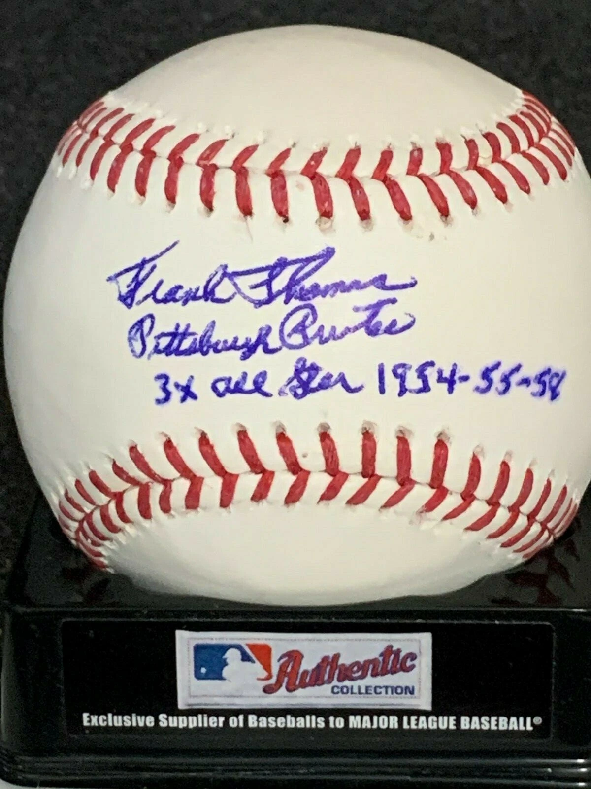 FRANK THOMAS  PITTSBURGH PIRATES  3 X ALL STAR 54-55-58   SIGNED OML BASEBALL