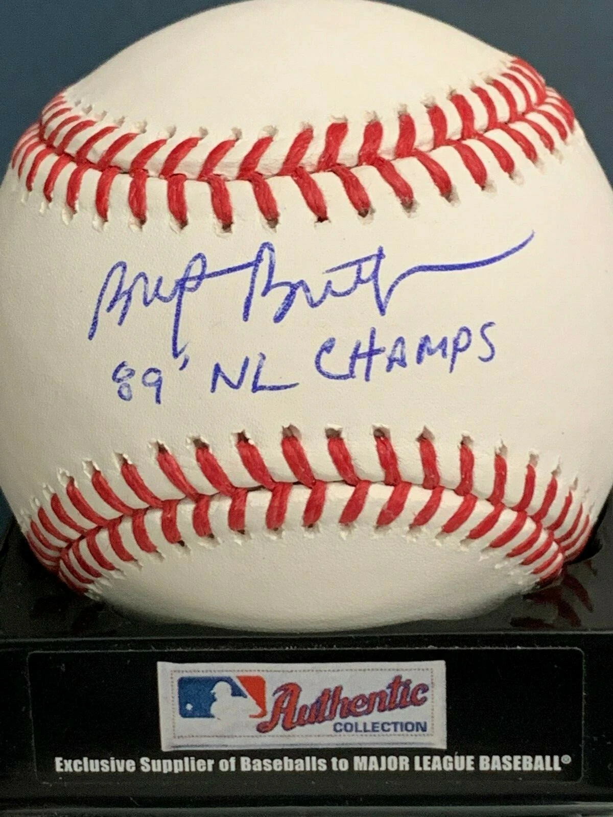 BRETT BUTLER  SAN FRANCISCO GIANTS  1989 NL CHAMPS  SIGNED OML BASEBALL