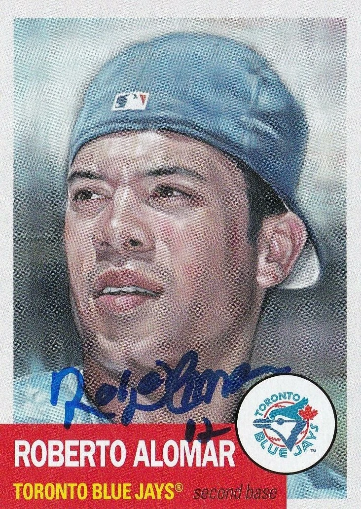 ROBERTO ALOMAR  TORONTO BLUE JAYS  SIGNED TOPPS LIVING SET  #395