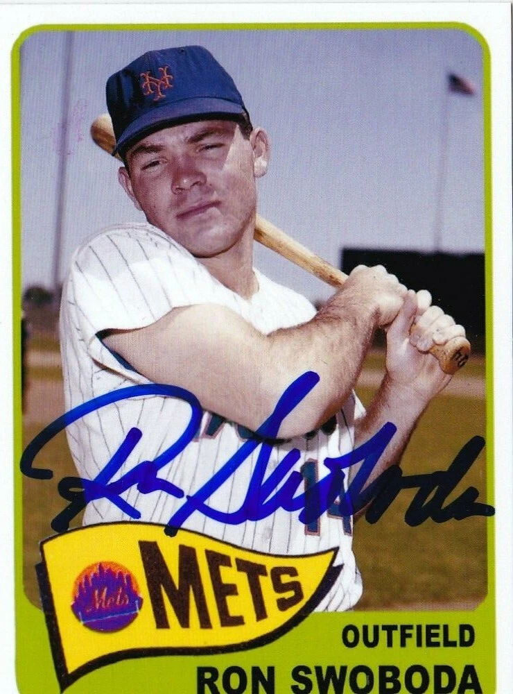 RON SWOBODA  NEW YORK METS  SIGNED 1965 STYLE CUSTOM CARD