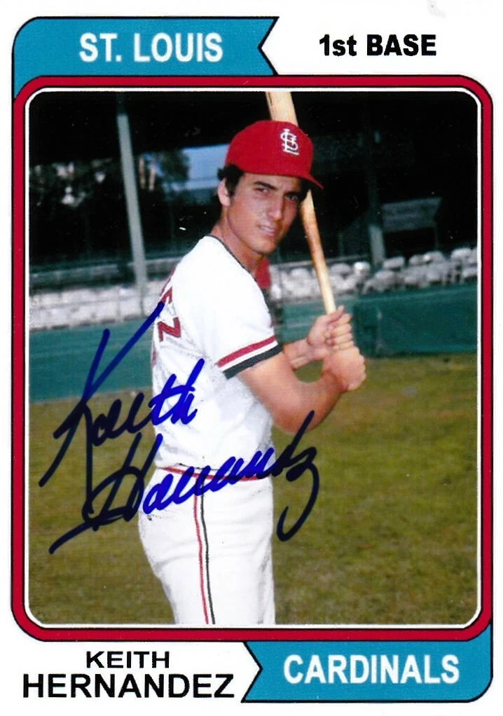 KEITH HERNANDEZ  ST. LOUIS CARDINALS  SIGNED 1974 STYLE CUSTOM CARD