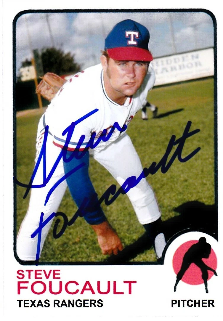 STEVE FOUCAULT  TEXAS RANGERS  SIGNED 1973 STYLE CUSTOM CARD