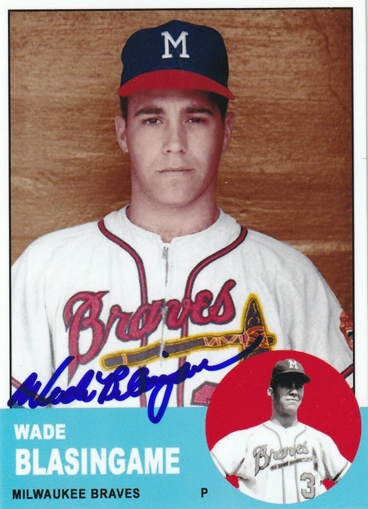 WADE BLASINGAME  MILWAUKEE BRAVES   SIGNED 1963 STYLE CUSTOM CARD
