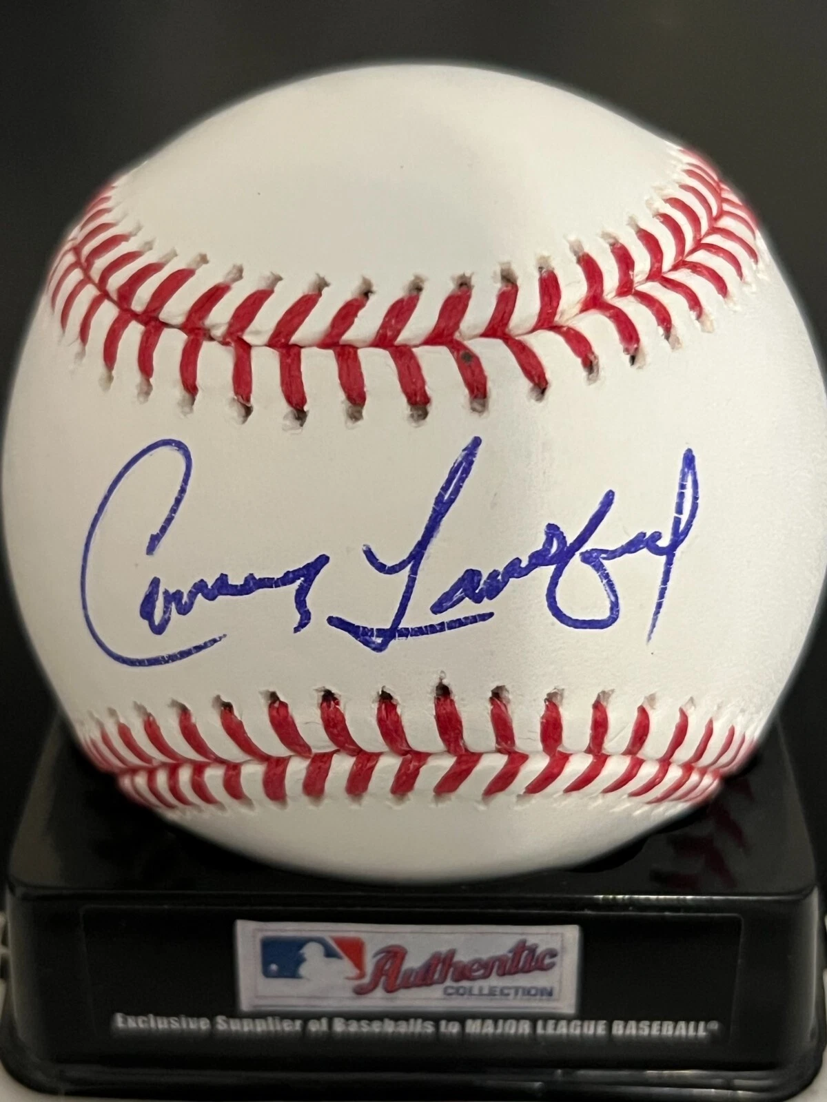 CARNEY LANSFORD  OAKLAND A'S / CALIFORNIA ANGELS   SIGNED OML BASEBALL