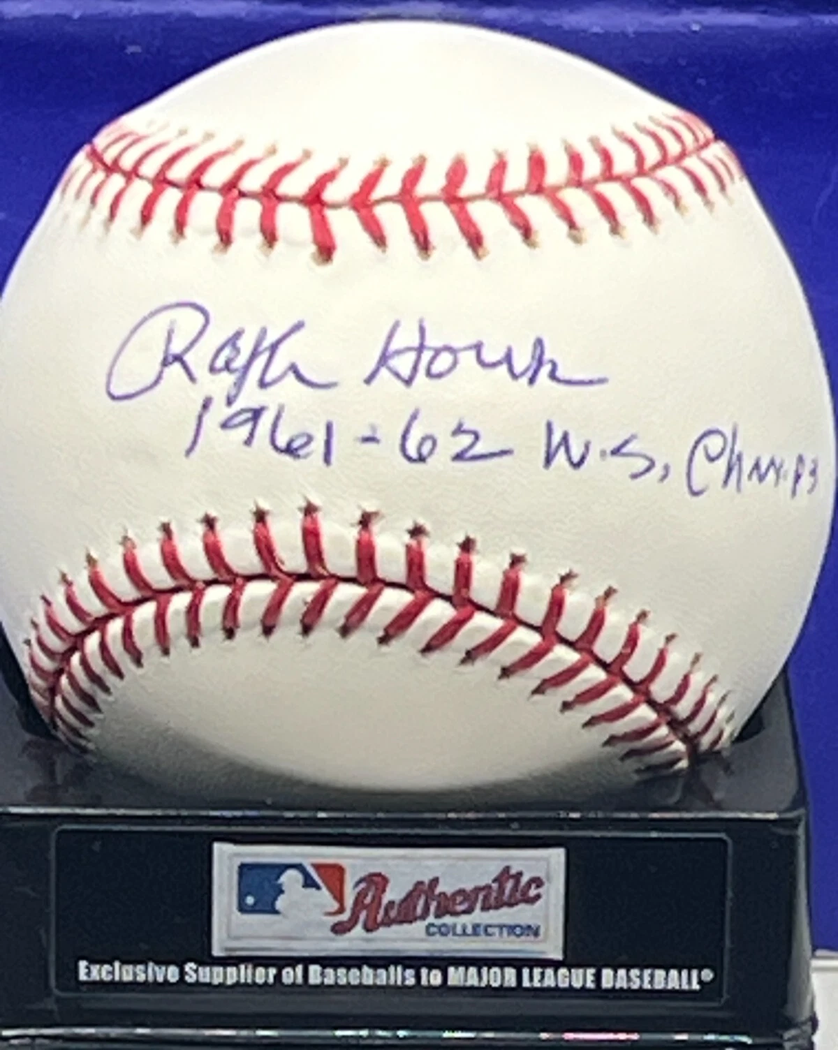 RALPH HOUK  NEW YORK YANKEES  1961-62 WS CHAMPS  SIGNED OML BASEBALL