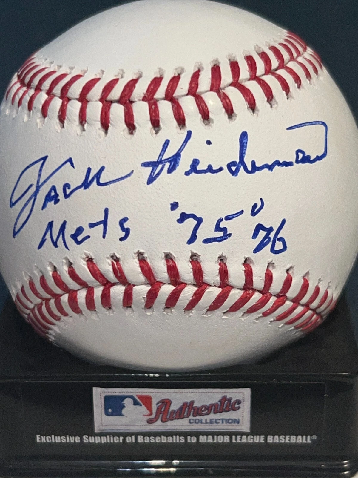 JACK HEIDEMANN  NEW YORK METS 1975-76   SIGNED OFFICIAL MAJOR LEAGUE BASEBALL