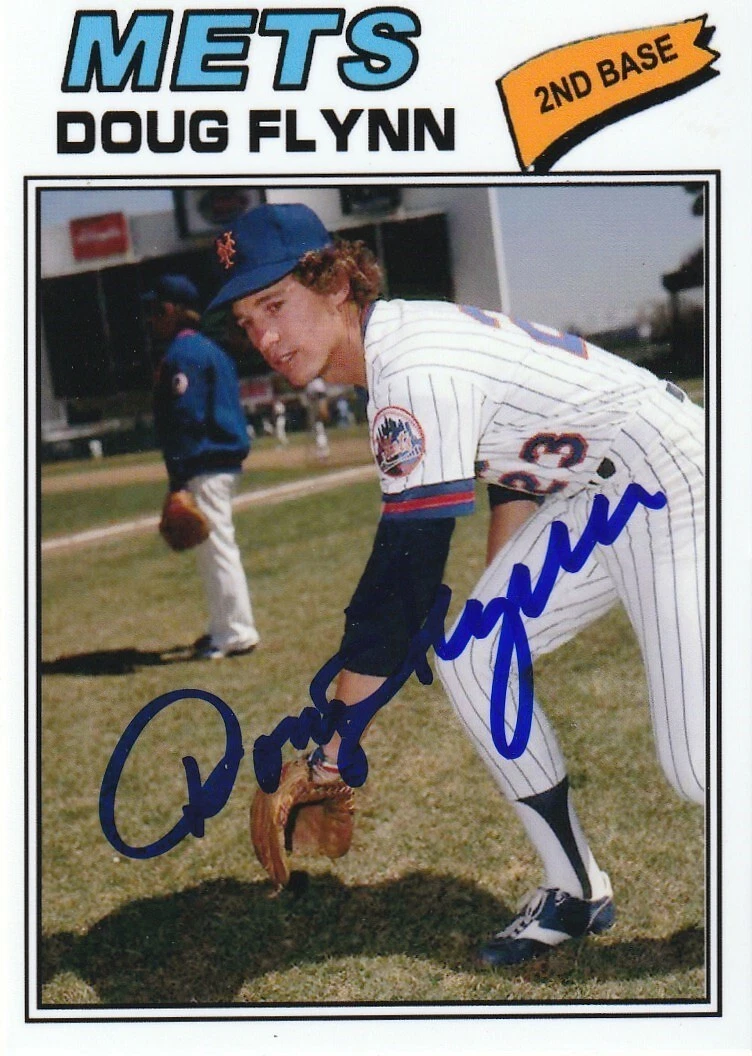 DOUG FLYNN NEW YORK METS  SIGNED 1977 STYLE CUSTOM CARD