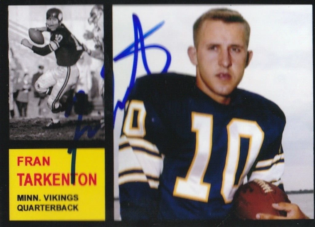 FRAN TARKENTON MINNESOTA VIKINGS  SIGNED 1962 STYLE CUSTOM CARD