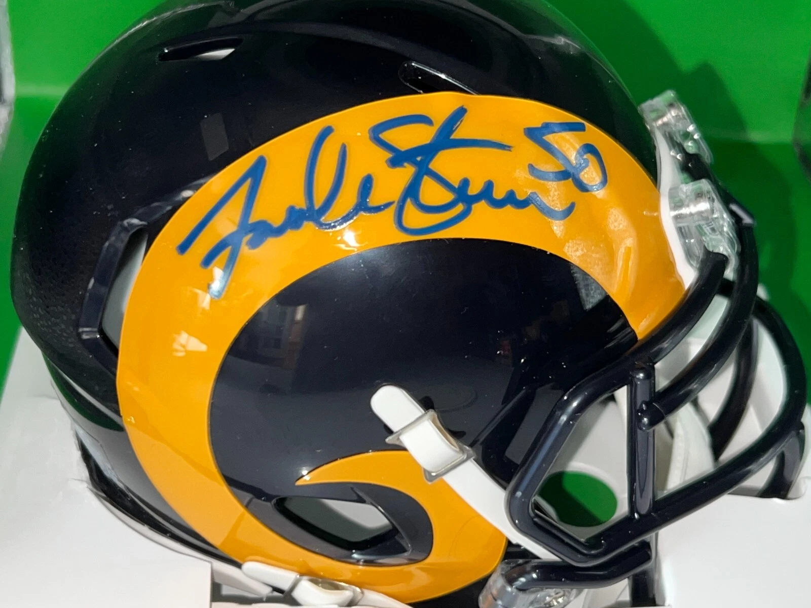 FRANK STAMS  LOS ANGELES RAMS  SIGNED RIDDELL MINI HELMET