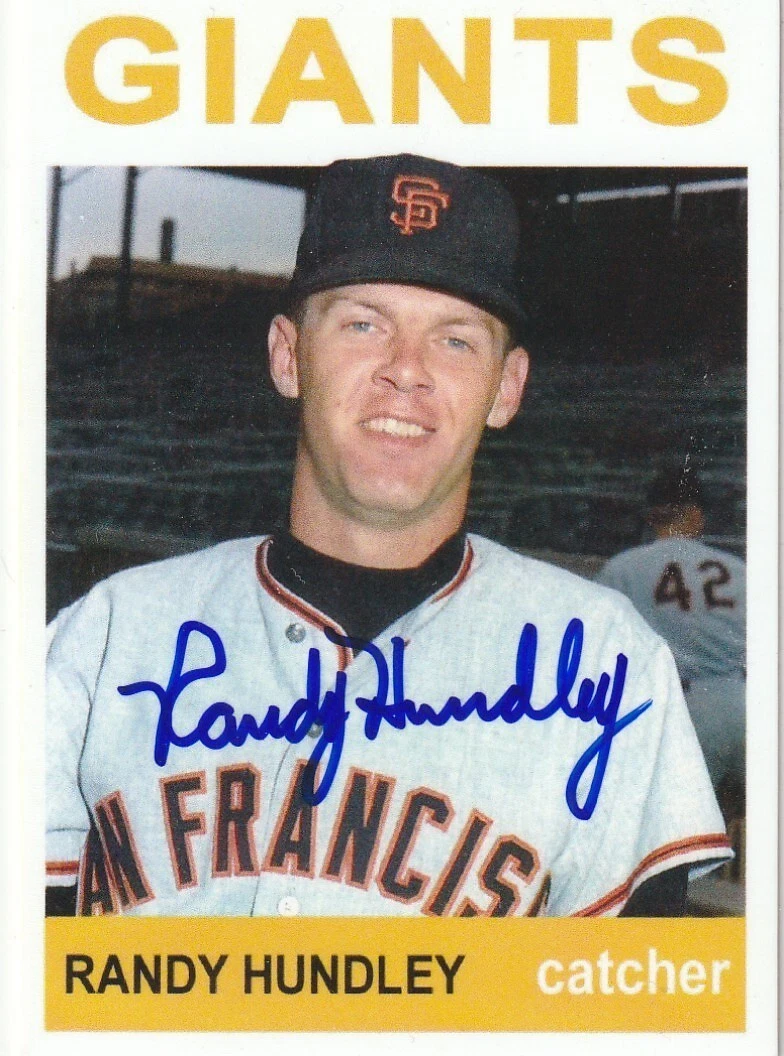 RANDY HUNDLEY  SAN FRANCISCO GIANTS  SIGNED 1964 STYLE CUSTOM CARD