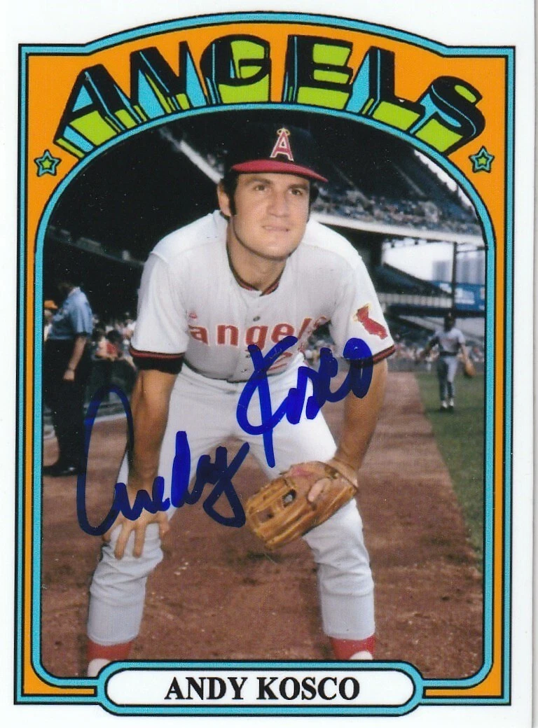 ANDY KOSCO  CALIFORNIA ANGELS   SIGNED 1972 STYLE CUSTOM CARD