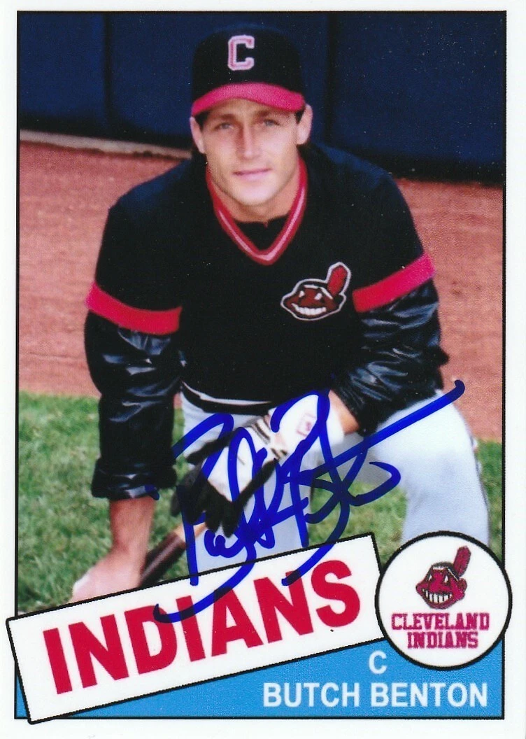 BUTCH BENTON  CLEVELAND INDIANS  SIGNED 1985 STYLE CUSTOM CARD